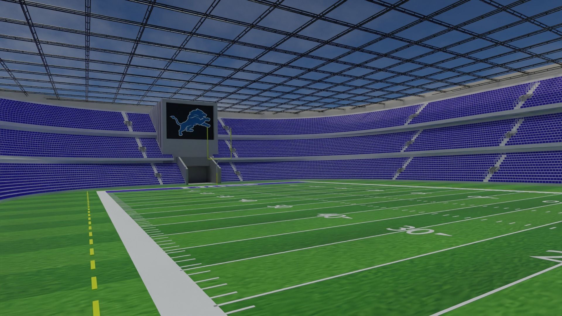 Detroit Lions - American Football Stadium  Low-poly 3D model_2