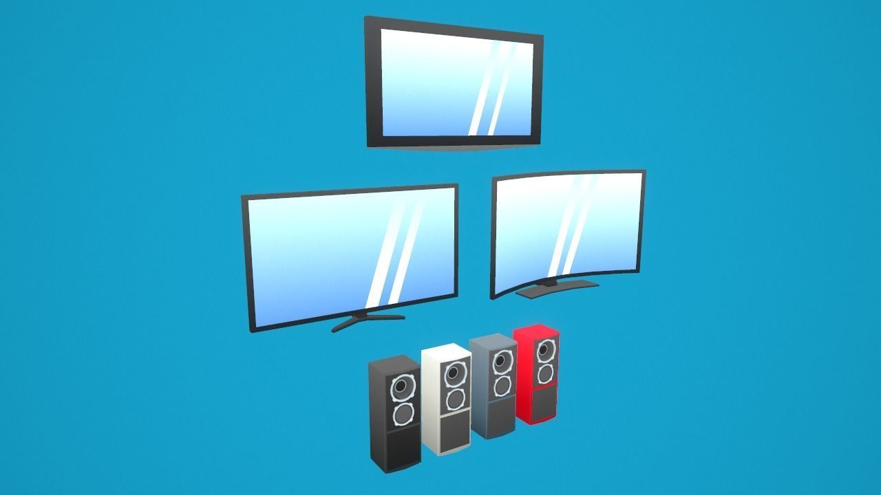 Furniture - Living Room Pack Low-poly 3D model_7