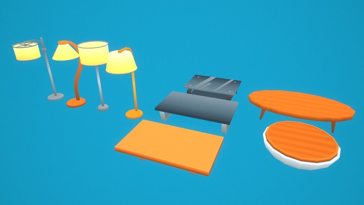 Furniture - Living Room Pack Low-poly 3D model_8