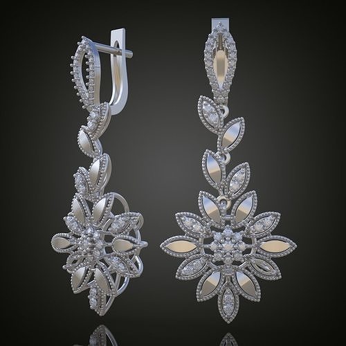 Earring 3D model 3D printable model 0086-8 3D print model