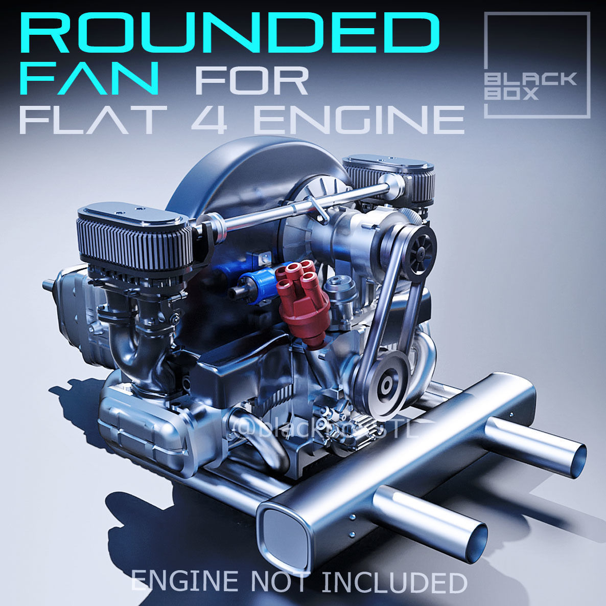 Rounded Fan set FOR FLAT 4 BASE ENGINE 1-24TH 3D print model_4