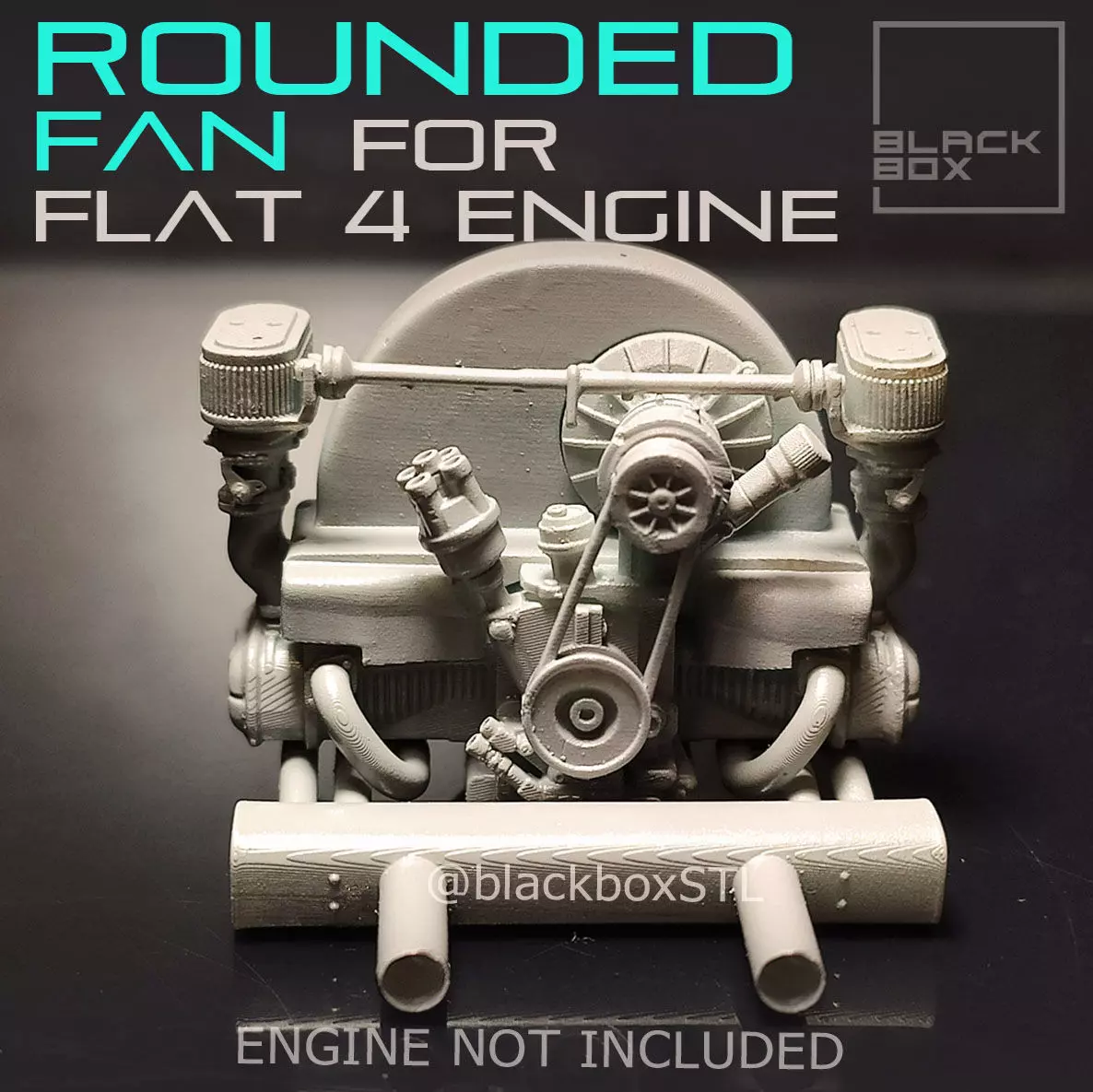 Rounded Fan set FOR FLAT 4 BASE ENGINE 1-24TH 3D print model_0