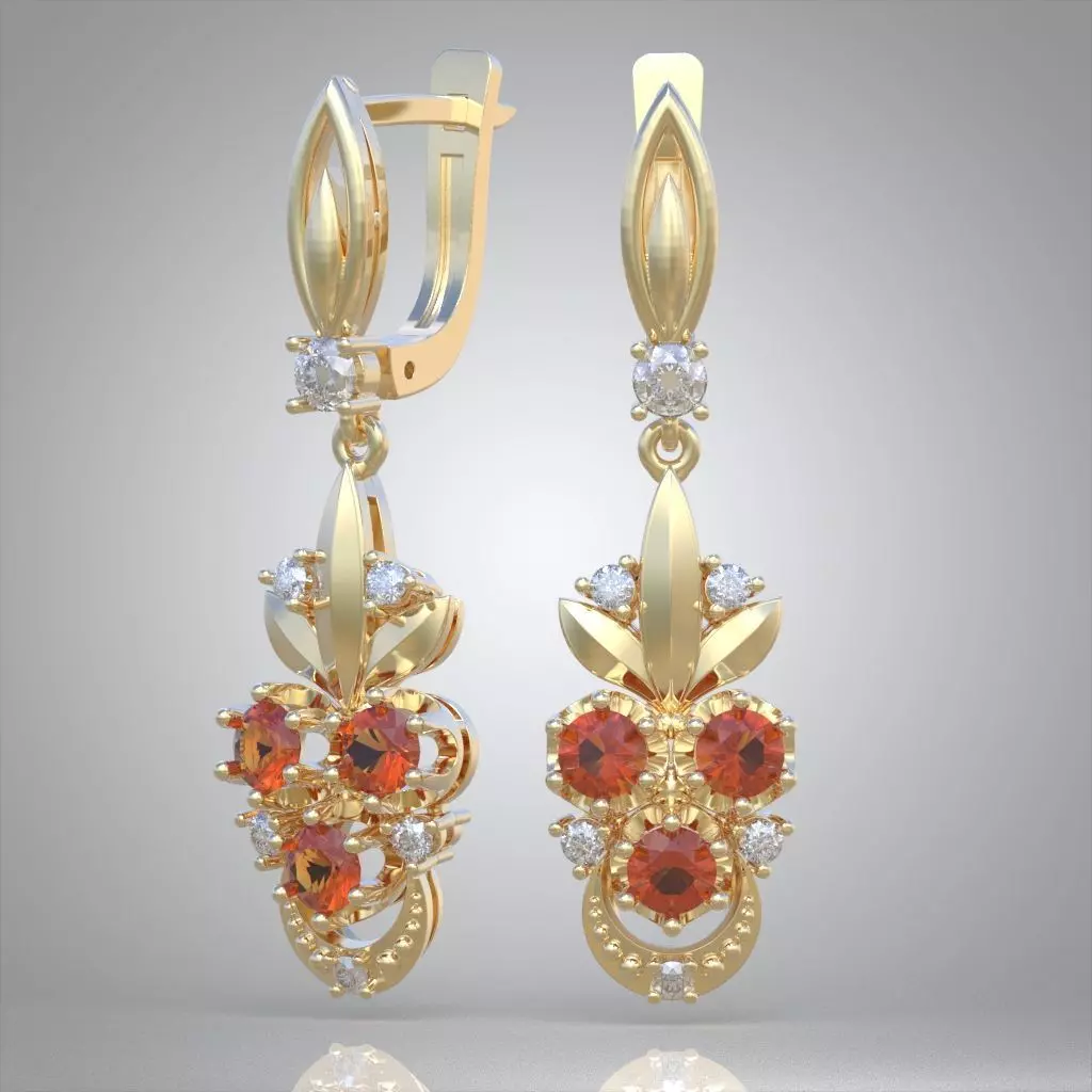 Exclusive Earrings model 3D printable model 0087-13ol Free 3D print model
