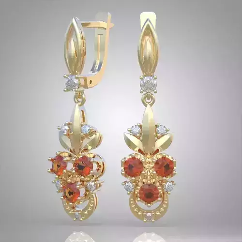 Exclusive Earrings model 3D printable model 0087-13ol Free 3D print model