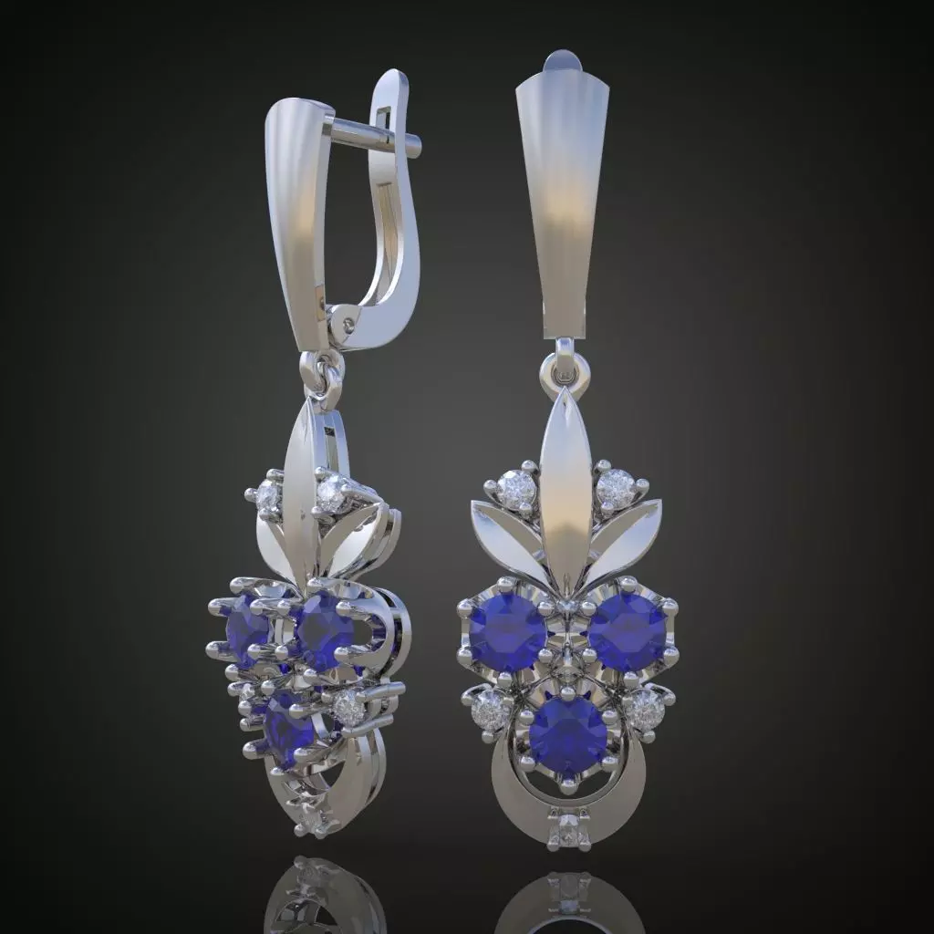 Earring 3D model 3D printable model 0088-8 Free 3D print model