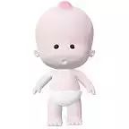 Lowpoly BabyBoo baby doll with diaper