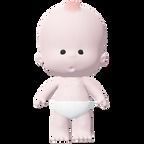 Lowpoly BabyBoo baby doll with diaper 3D model_1