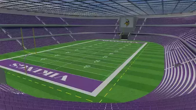 Minnesota Vikings - American Football Stadium Low-poly 3D model