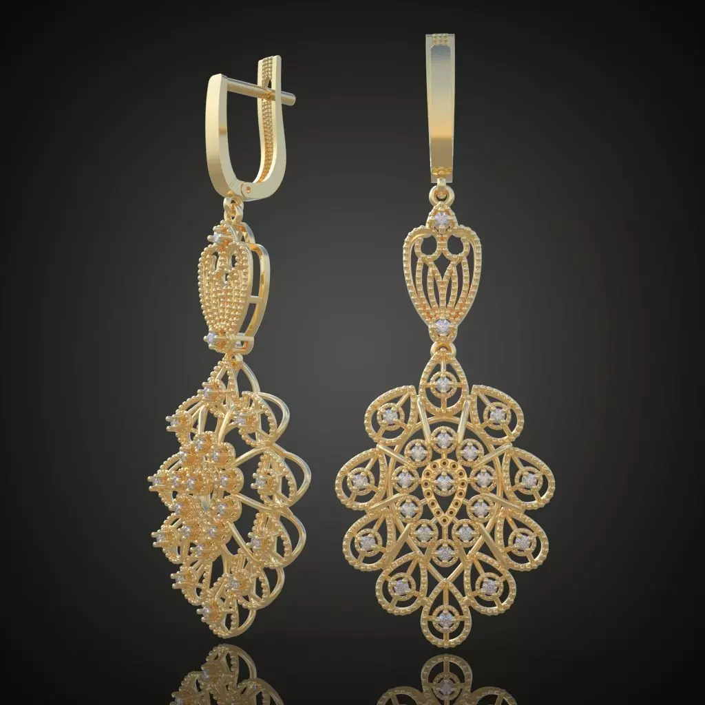 Earring 3D model 3D printable model 0090-11 Free 3D print model