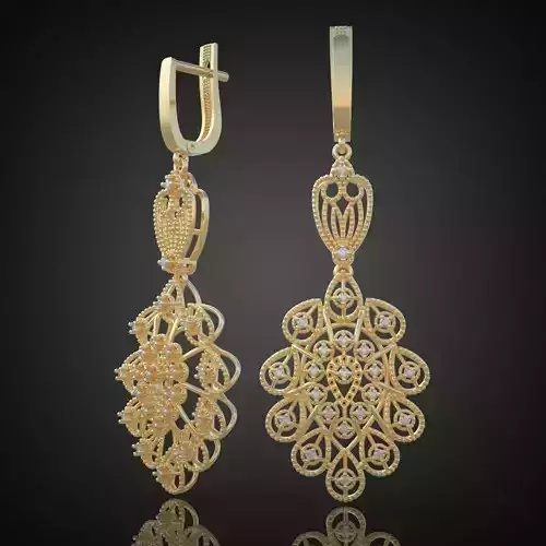 Earring 3D model 3D printable model 0090-11 Free 3D print model