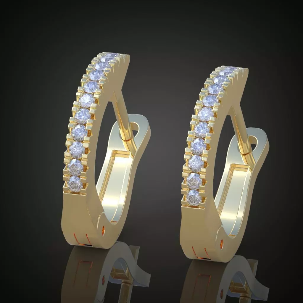 Earring 3D model 3D printable model 0093-10ol15n 3D print model