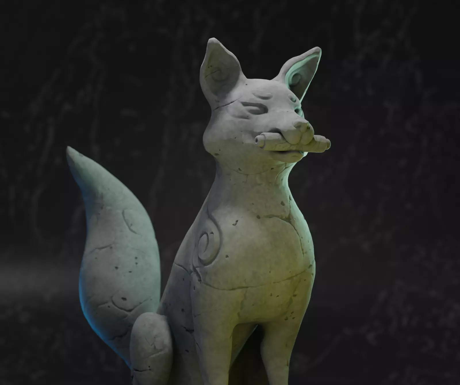 Kitsune statue of fox Free 3D print model_0