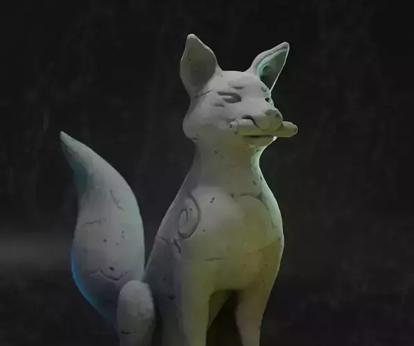Kitsune statue of fox Free 3D print model