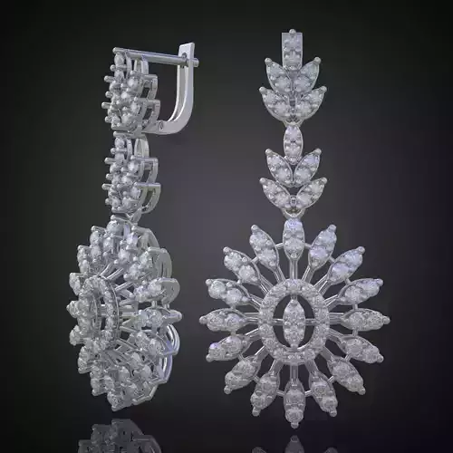 Earring 3D model 3D printable model 0096-18ol