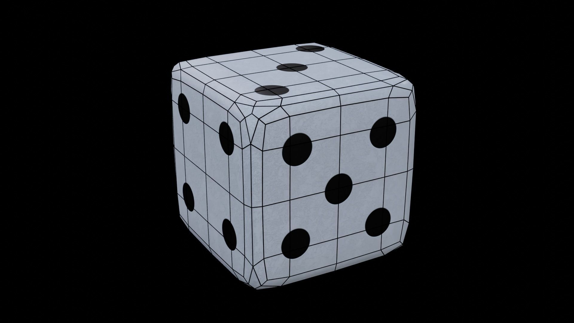 Large Dice Set with 4K Textures Low-poly 3D model_8