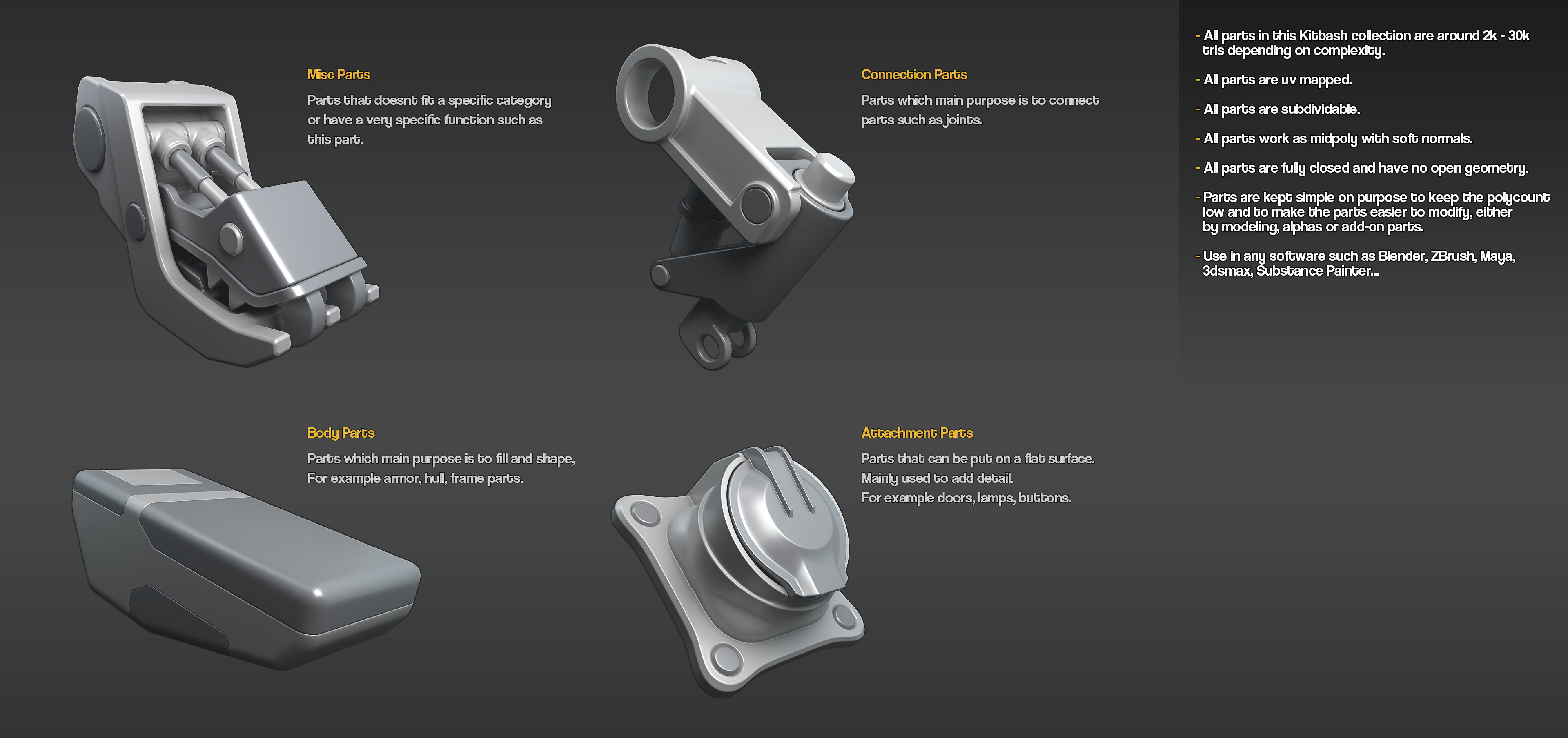 HardSurface Kitbash Vol 1 3D model_3