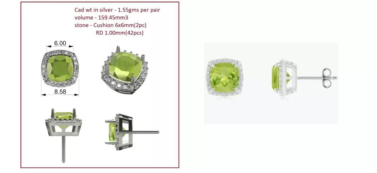 Diamond Earing Jewellery Design 3D print model