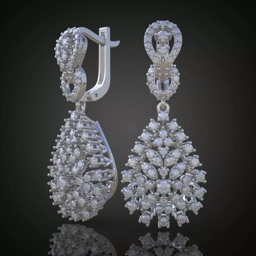 Earring 3D model 3D printable model 0098-10 Free 3D print model