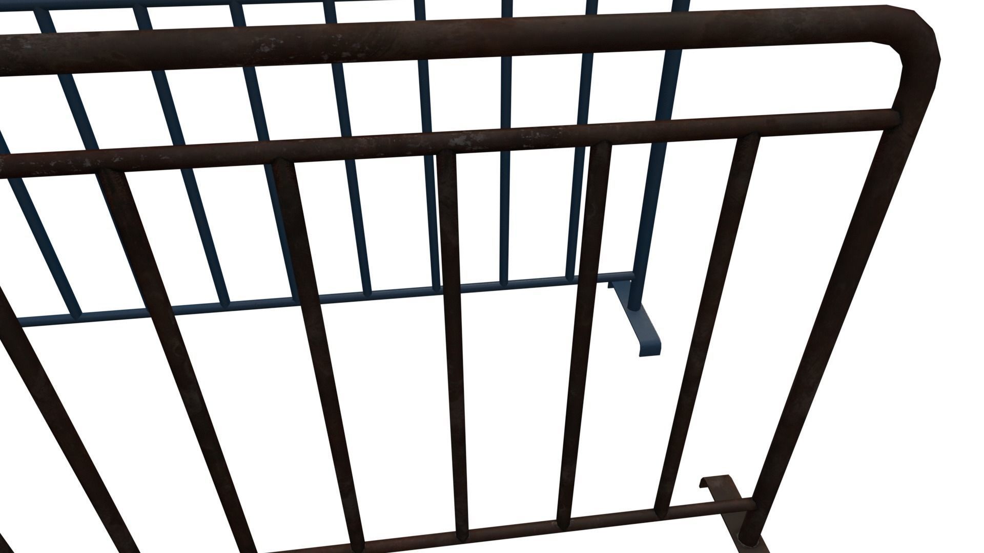 Temporary Steel Barriers Low-poly 3D model_6