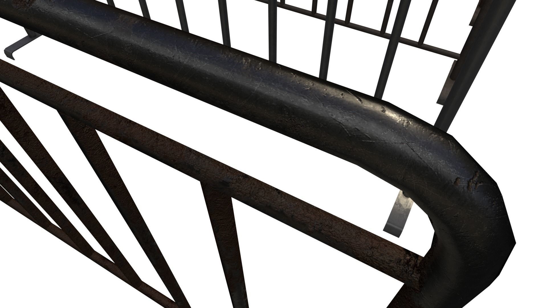 Temporary Steel Barriers Low-poly 3D model_4