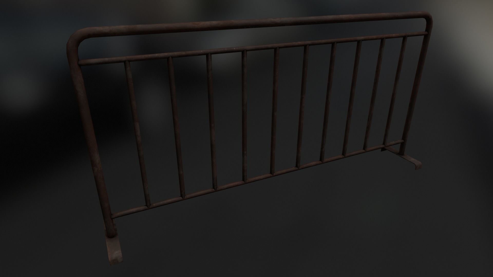 Temporary Steel Barriers Low-poly 3D model_13