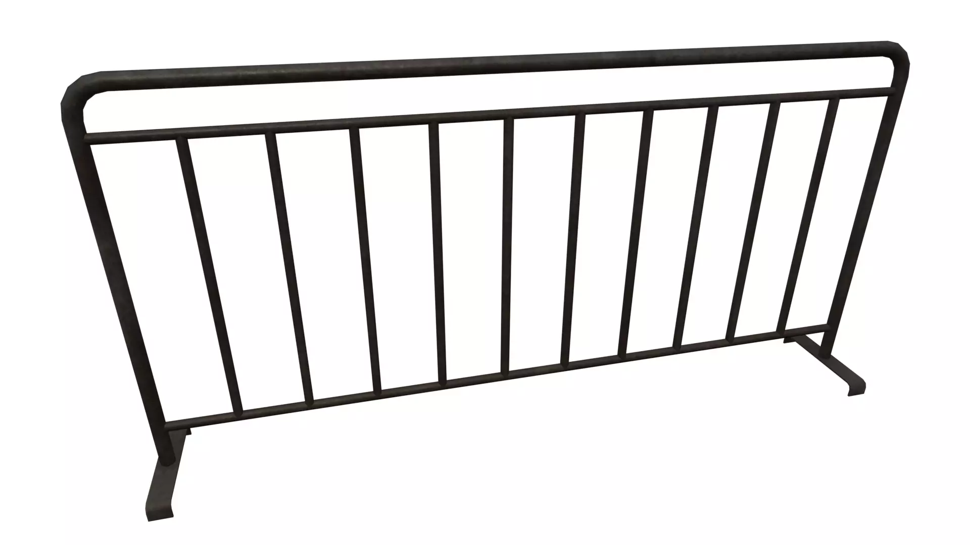 Temporary Steel Barriers Low-poly 3D model_0