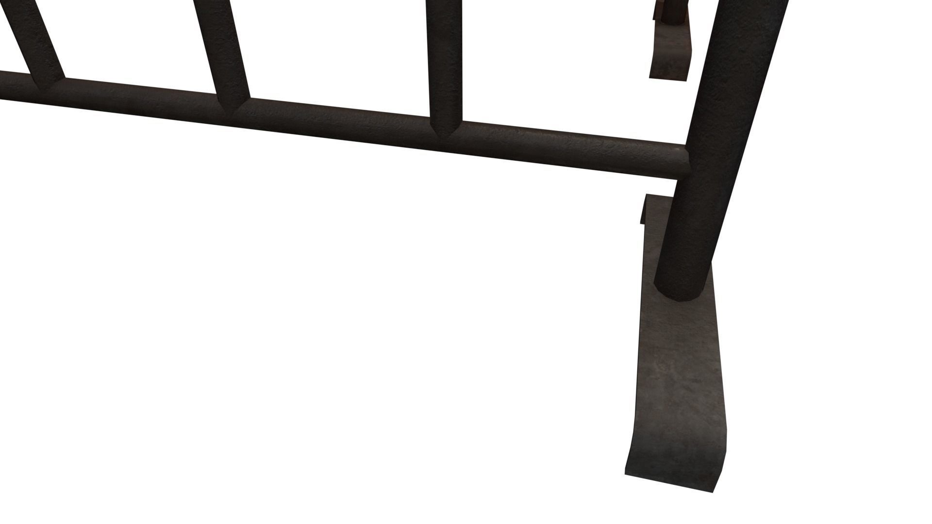 Temporary Steel Barriers Low-poly 3D model_5