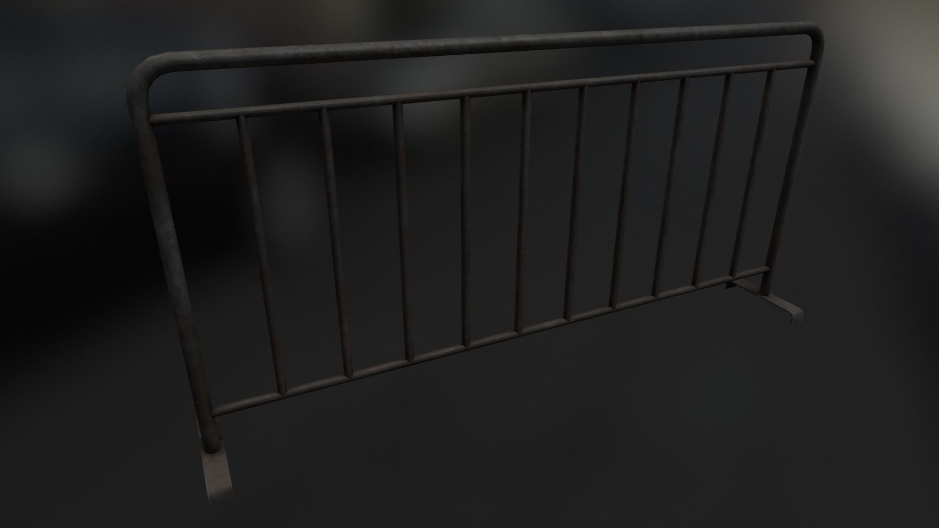 Temporary Steel Barriers Low-poly 3D model_10