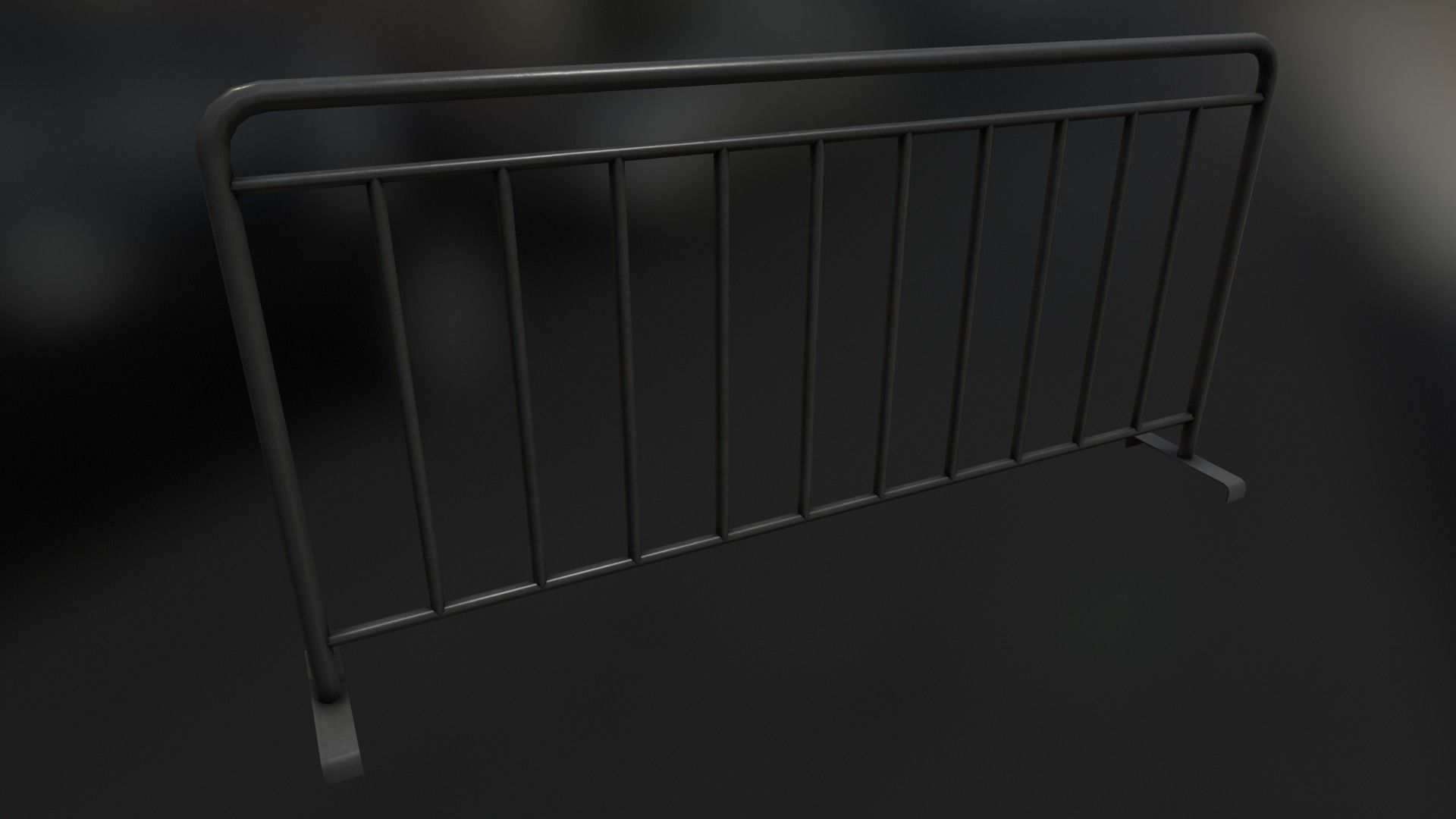Temporary Steel Barriers Low-poly 3D model_11