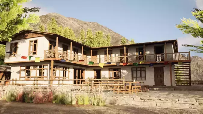 Mountain Village Collection Low-poly 3D model