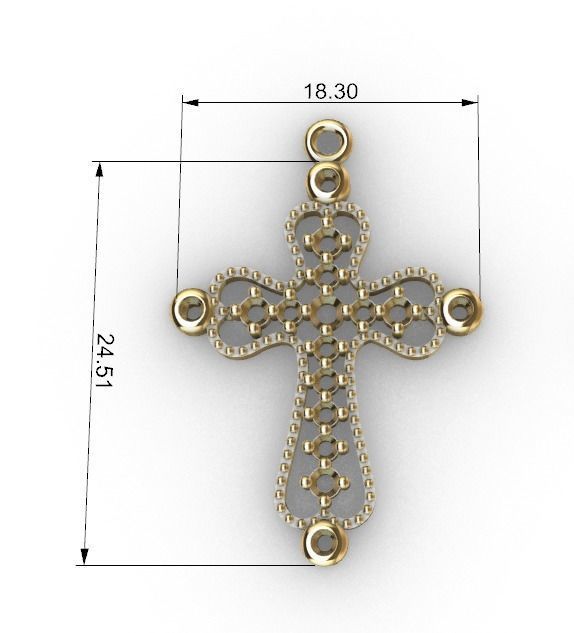 cruz  cross Gemas  3D print model_2