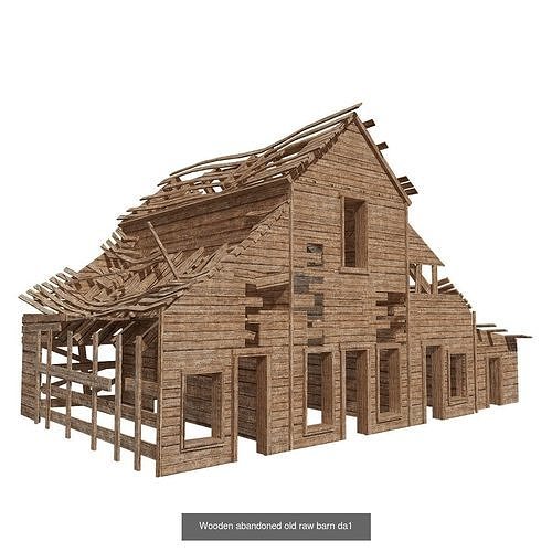 package  of 14 Wooden old damaged houses building as1da1rf1 5