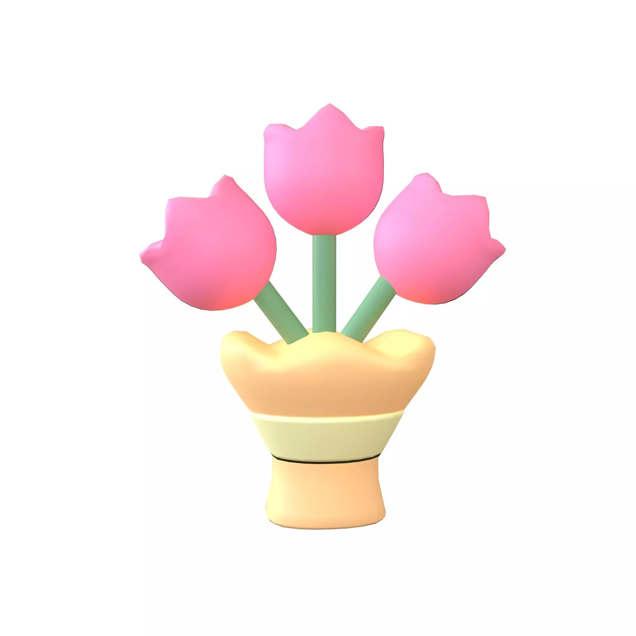 Flower Bouquet Icon v1 003 Low-poly 3D model_0
