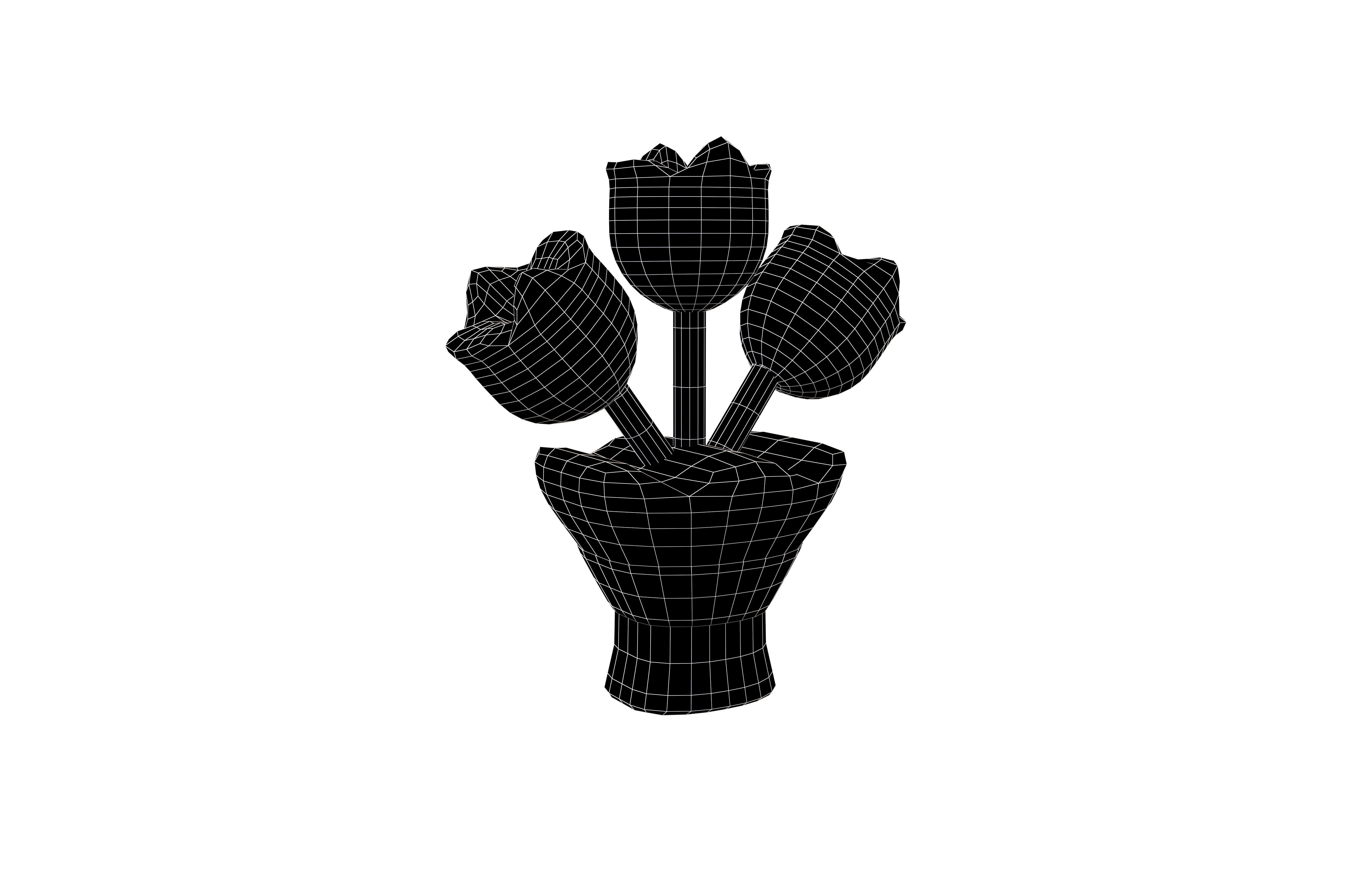 Flower Bouquet Icon v1 003 Low-poly 3D model_5