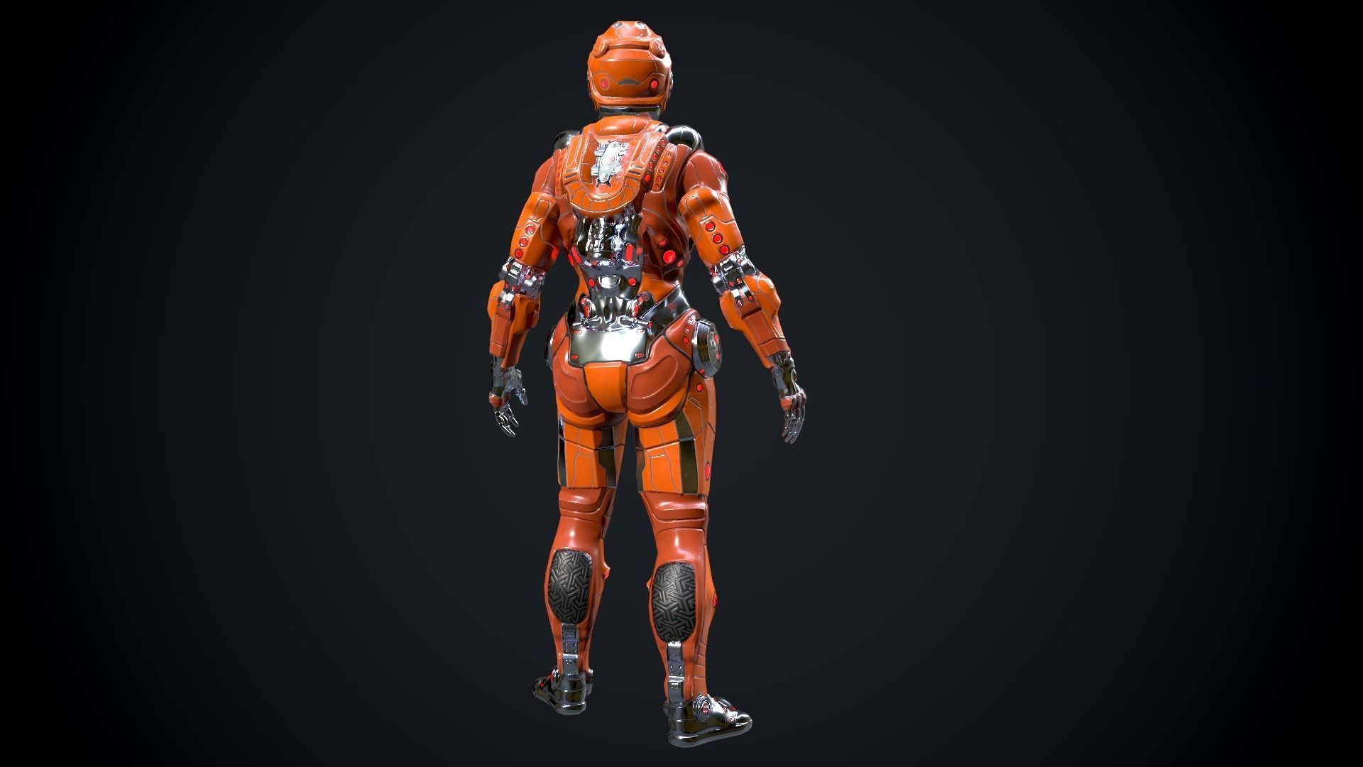 Cyborg Low-poly 3D model_14