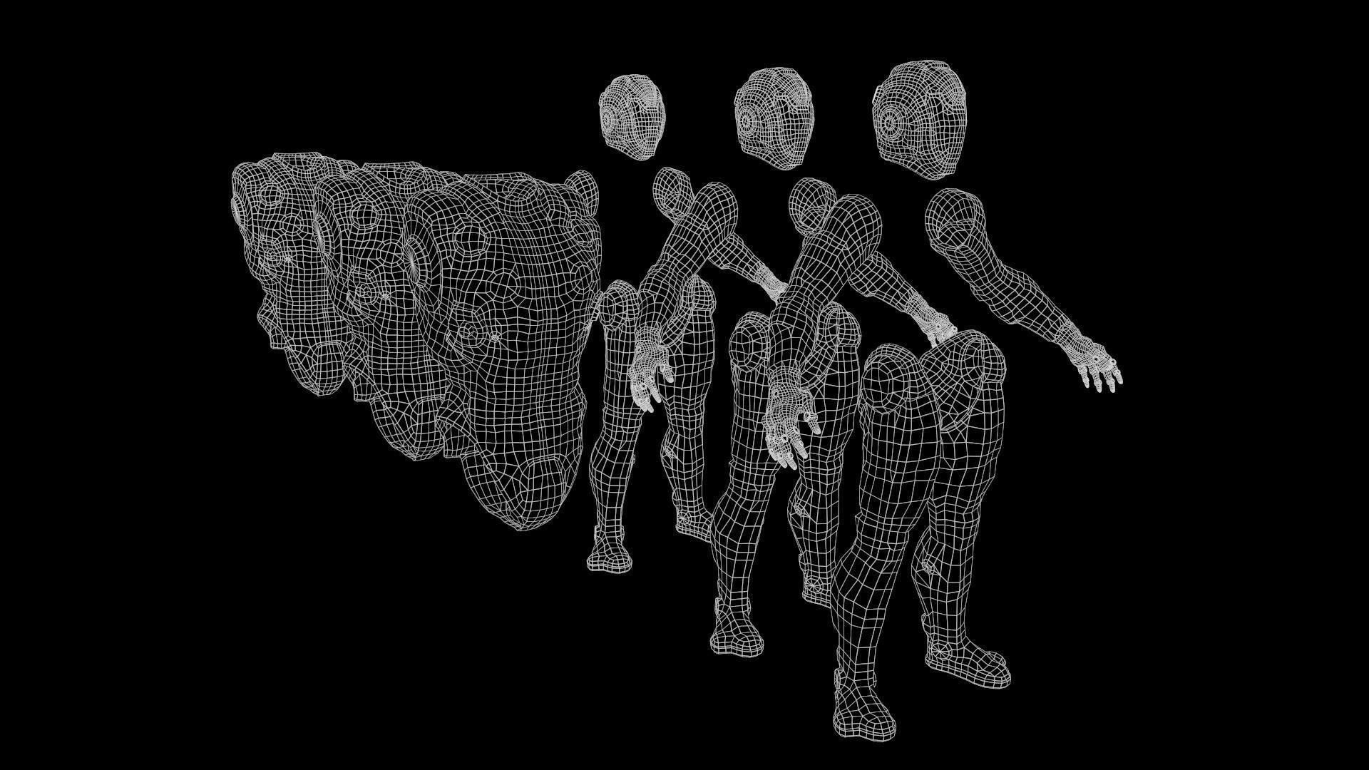 Cyborg Low-poly 3D model_27