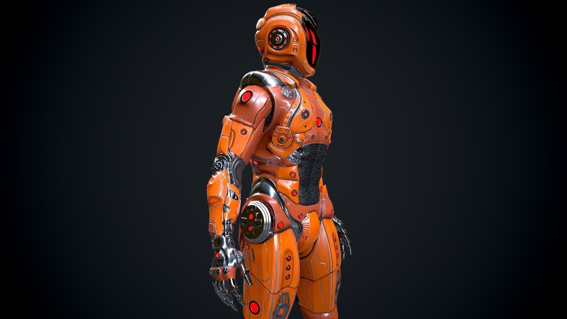 Cyborg Low-poly 3D model_12