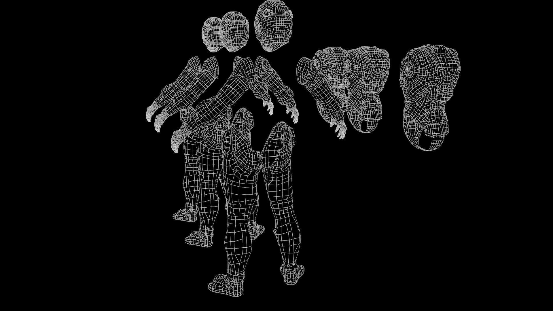 Cyborg Low-poly 3D model_28