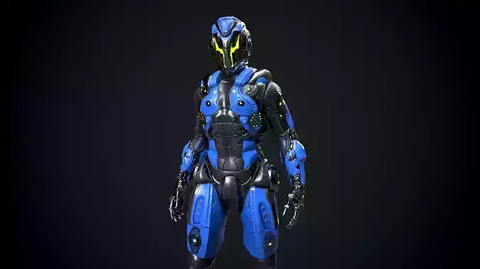 Cyborg Low-poly 3D model