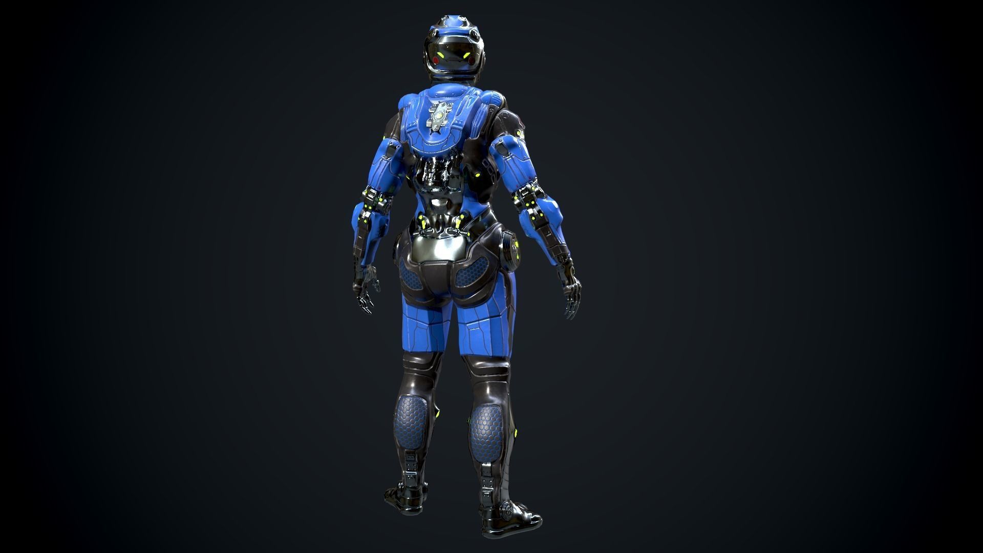 Cyborg Low-poly 3D model_15
