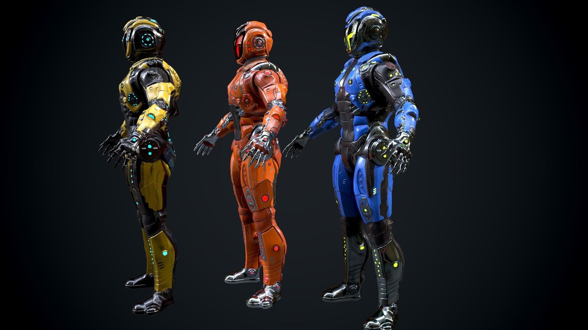 Cyborg Low-poly 3D model_18