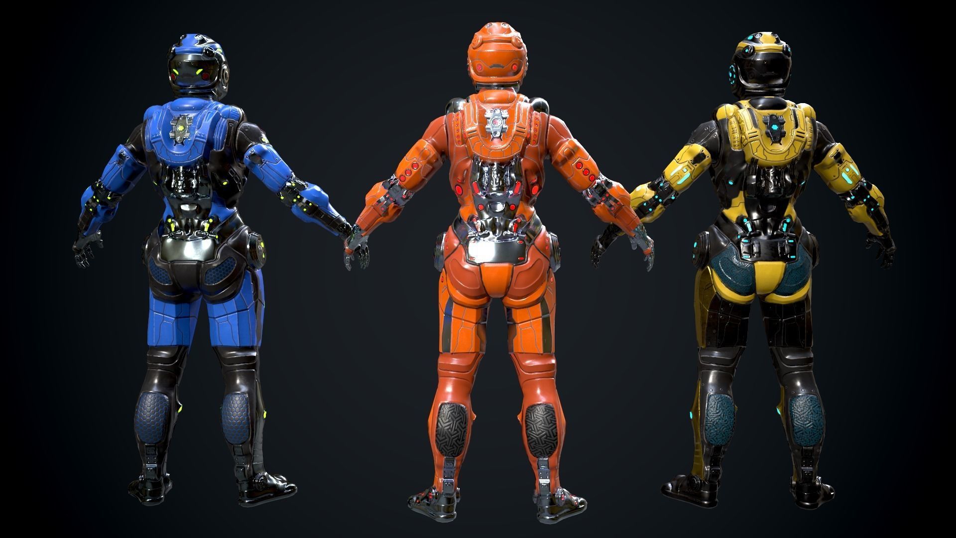 Cyborg Low-poly 3D model_17