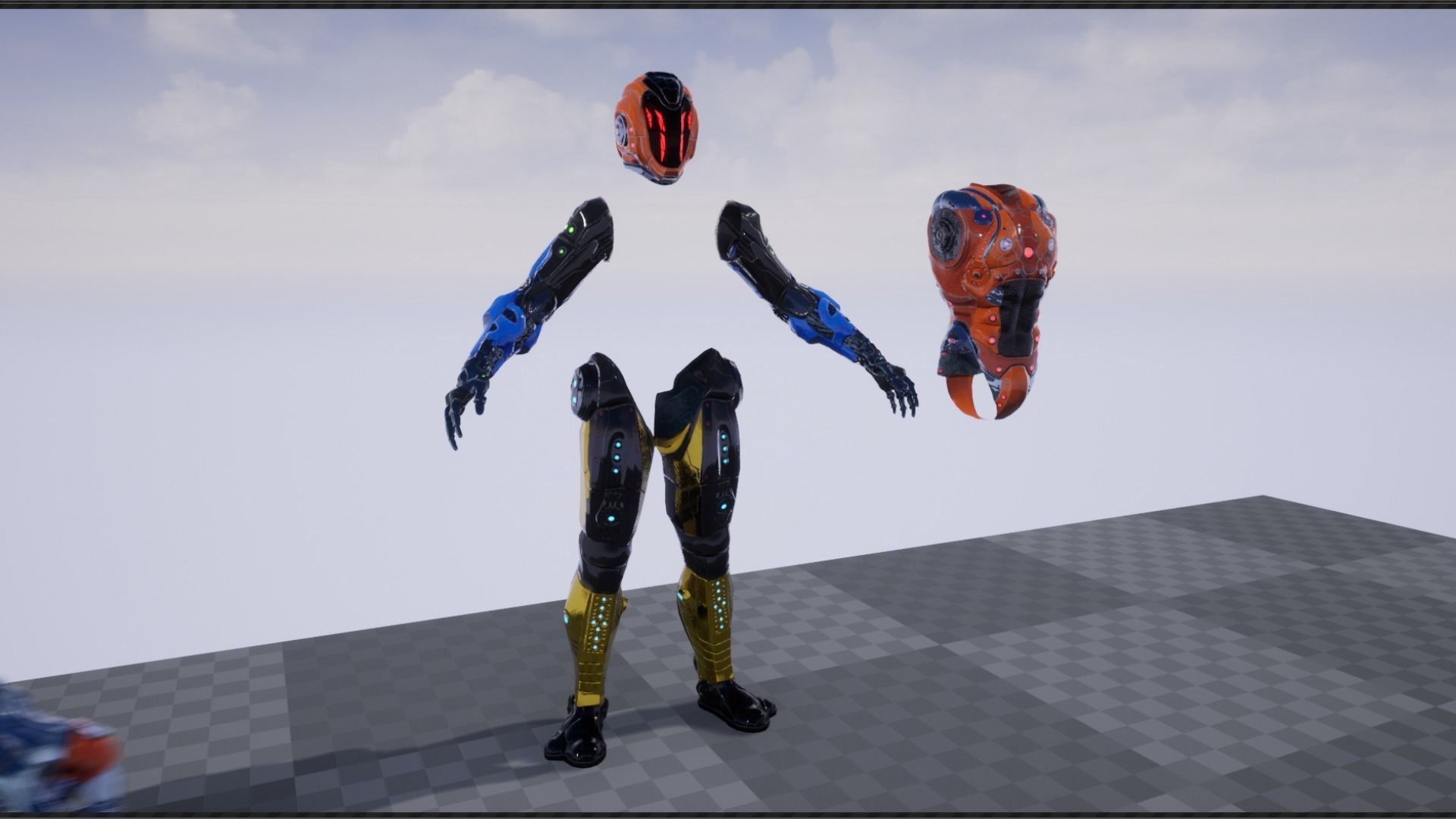 Cyborg Low-poly 3D model_23