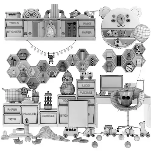 toys and furniture set