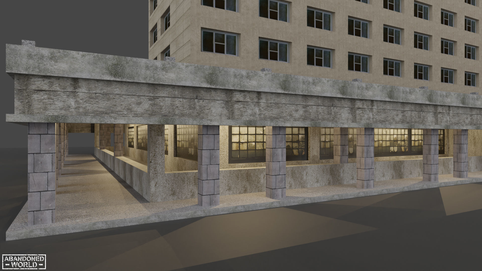 Industrial Building Low-poly 3D model_10