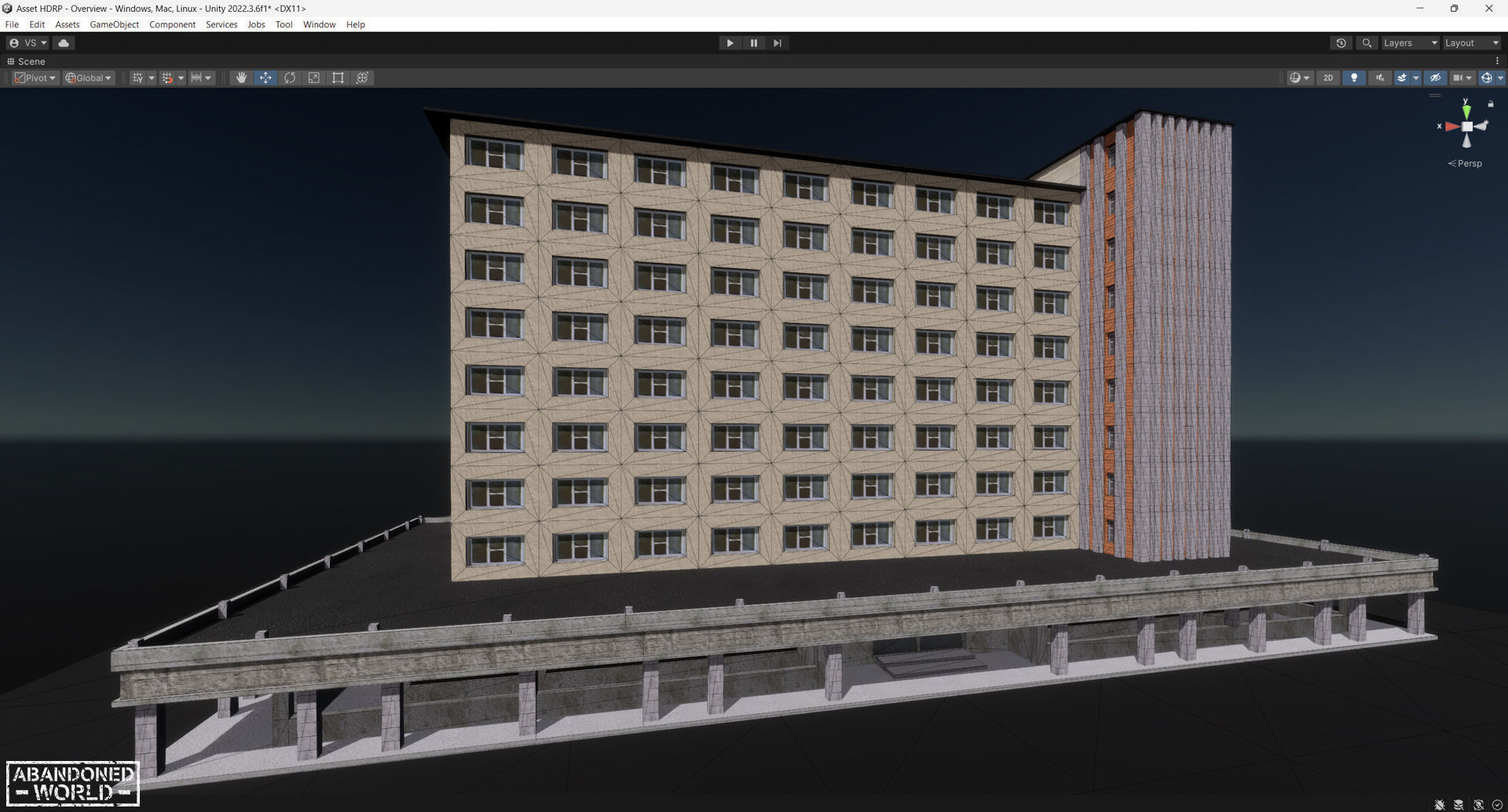 Industrial Building Low-poly 3D model_16