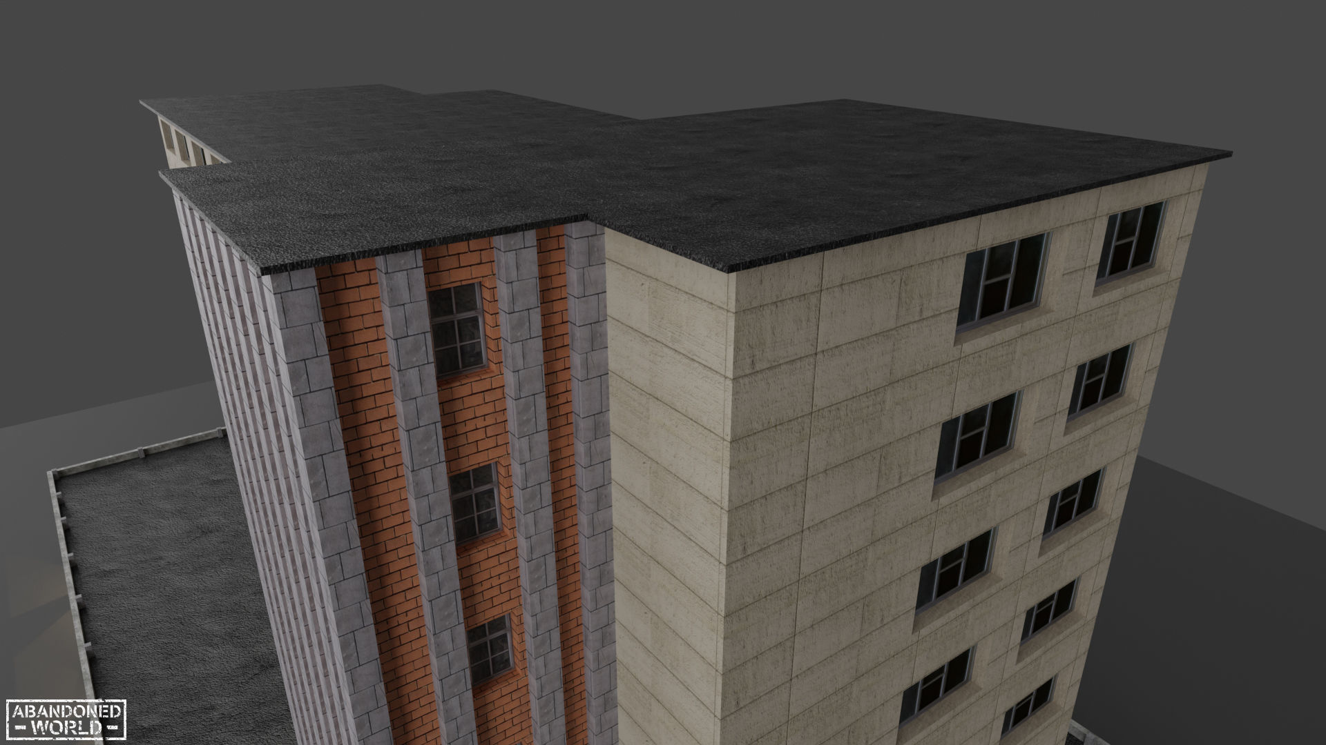 Industrial Building Low-poly 3D model_11