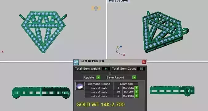 diamond shape pendant set diamonds