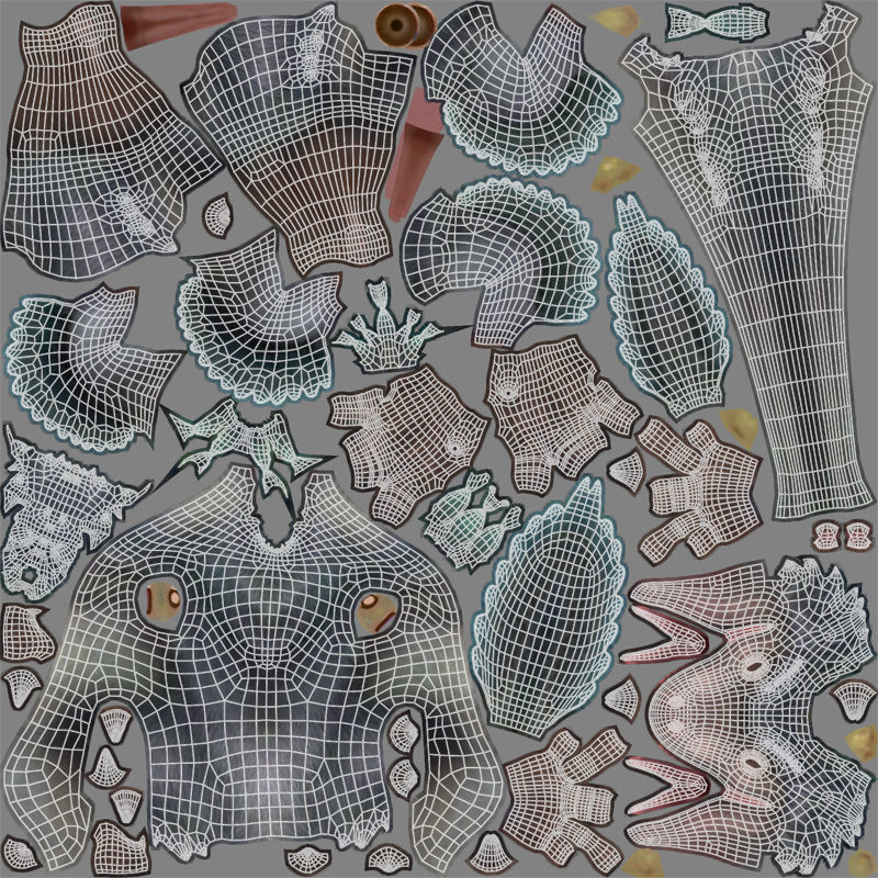 Deinonychus dinosaur Low-poly 3D model_13