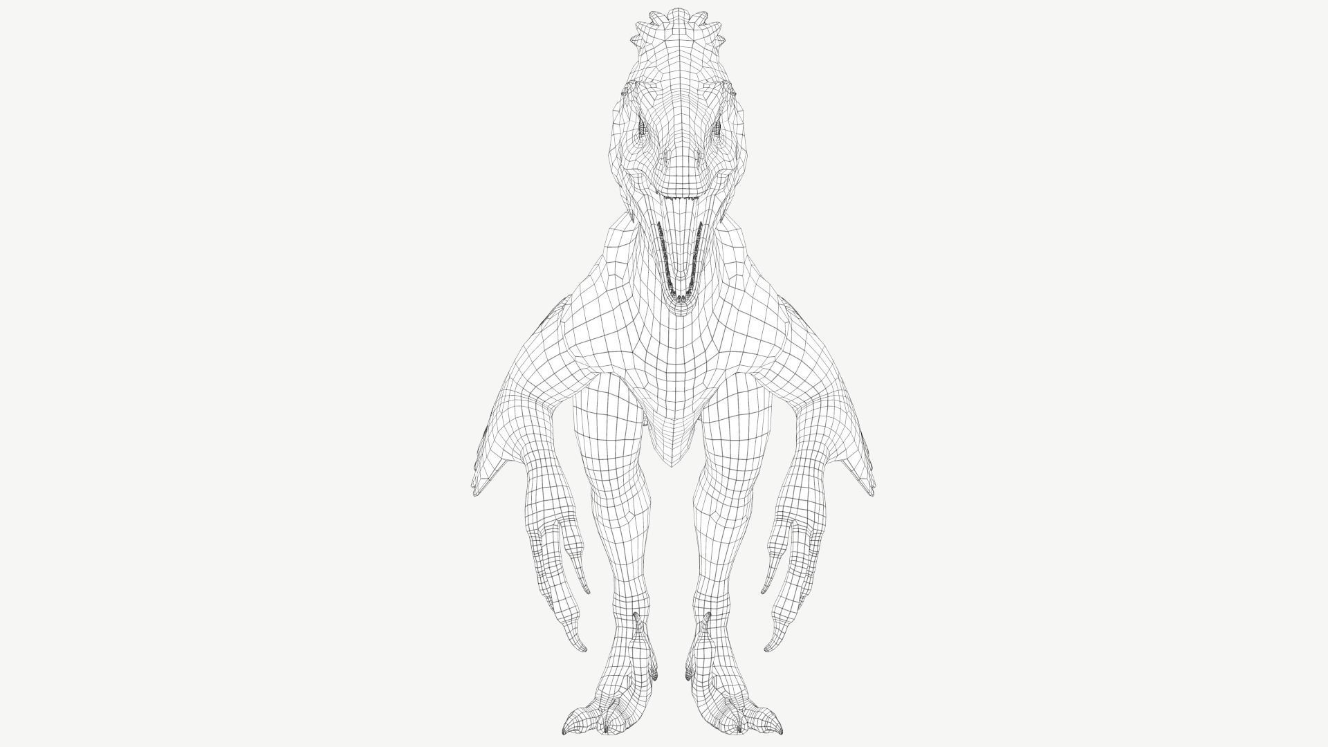 Deinonychus dinosaur Low-poly 3D model_12